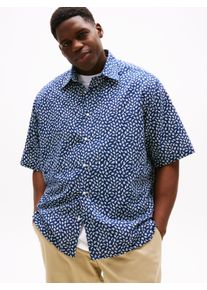Tommy Hilfiger Big & Tall Herren Kurzarmhemd "BT-LINEN BLEND AOP SS RF SHIRT-B"preppy navy, ivory petal, casual, Gr. XXXL, TOMMY HILFIGER BIG & TALL, gemustert, mehrfarbig,