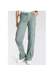Cargohose Kangaroos, Damen, Gr. 32 (XS), N-Gr, grün (khaki, grau), Web, Obermaterial: 50% Baumwolle, 46% Polyamid, 4% Elasthan, unifarben, kontrastfarbene Details, casual, bequem bodenlang, Hosen, mit besonderem Taschen-Design, Topseller