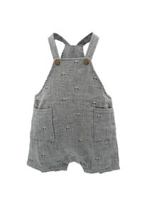 MaxiMo Babys Latzshorts Musselin Futter Windelöffnung Freizeithose Kinder (Gr 62/68 |grau)