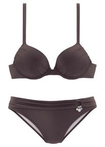 s.Oliver Set: Push-Up-Bikini 'Tonia' braun Gr. 34 Cup B. Mit Zierperlen. Mit Bügel