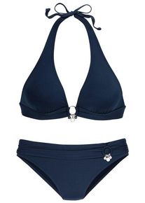 s.Oliver Set: Triangel-Bikini 'Tonia' blau Gr. 34 Cup C/D. Mit Zierperlen. Ohne Bügel