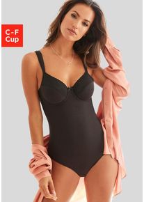 Nuance Body schwarz Gr. 85 Cup E für Damen. Mit V-Ausschnitt. Mit Bügel. Figurbetont. Nachhaltig.