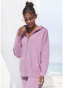 ELBSAND Strickjacke Rosa Gr. 32/34 für Damen. Mit Logoschriftzug. Bequem. Nachhaltig.