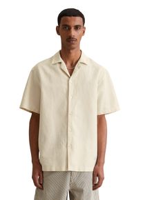 Marc O'Polo Herren Kurzarmhemd "aus Leinen-Bio-Baumwoll-Mix"natural ecru, Gr. XXL, MARC O'POLO DENIM, unifarben, Obermaterial: 53% Leinen, 47% Baumwolle, Hemden