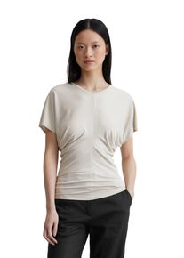 Marc O'Polo MARC O'POLO Damen Kurzarmbluse "aus LENZING ECOVERO "silky stone, Basic, Gr. XXS, unifarben, Obermaterial: 94% Viskose, 6% Elasthan, Blusen