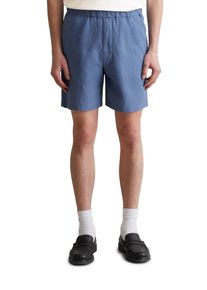 Marc O'Polo Herren Shorts "aus Leinen-Bio-Baumwoll-Mix"cerulean blau, Gr. XL, MARC O'POLO DENIM, unifarben, Obermaterial: 53% Leinen, 47% Baumwolle, Hosen