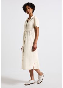 Street One Damen Midikleidmoonstone sand, casual, Gr. 46, unifarben, Stoff, 100% Leinen, Kleider, in Unifarbe