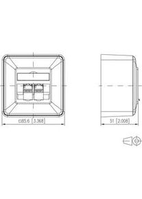 Metz CONNECT C6Amodul 2 Port 180° Modul AP, reinweiß
