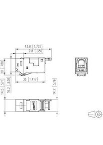 Metz CONNECT E-DAT modul Keystone Cat.6A Jack 180°