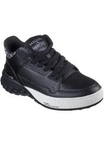 Sneaker Skechers "SIZZLE-SNOOP SIZZLE BUCKETS", Herren, Gr. 43, schwarz-wei&szlig; (schwarz, wei&szlig;), Leder, Schuhe Sneaker, Schn&uuml;rschuh, Freizeitschuh, MidCut mit Air-Cooled Memory Foam