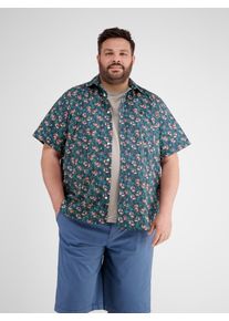 Lerros Herren Kurzarmhemd "Lerros Floral gemustertes Halbarmhemd in Übergrößen"earth rot, Gr. XXXL, 97% Baumwolle, 3% Elasthan, Hemden