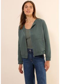 Cecil Damen Blousonschwarz balmy khaki, casual, Gr. XS, unifarben, Web, Obermaterial: 56% Baumwolle, 44% Polyester; Futter: 100% Polyester, Jacken,