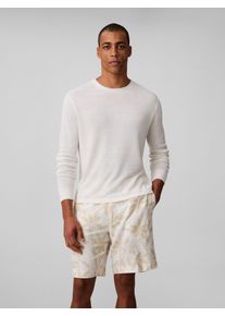 Calvin Klein Herren Shorts "LINEN AOP PULL ON SHORT"pistachio shell, casual, Gr. 31, gemustert, geblümt, mehrfarbig, Web, Obermaterial: 55% Leinen,