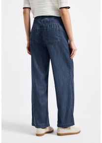 Street One Damen Loose-fit-Jeansdunkelblau clean, casual, Gr. 28, unifarben, Stoff, Jeans, 58% Lyocell, 42% Baumwolle, Jeans, High Waist