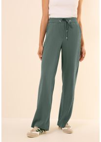 Cecil Damen Stoffhose "Style Neele"schwarz balmy khaki, casual, Gr. L, unifarben, Web, Obermaterial: 70% Viskose, 30% Polyester, Hosen, mit