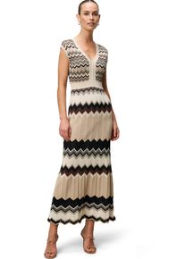 Zero Damen Strickkleid "Zero Strickkleid mit Zickzackmuster"natureschwarz, casual, Gr. 34, bedruckt, Strick, Obermaterial: 45% Viskose, 27% Polyamid,