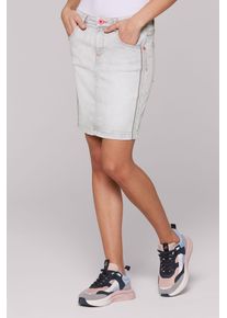 SOCCX Damen Jeansrockcloudy grau jogg, casual, Gr. XXL, bestickt, Material: 68% Baumwolle, 16% Polyester, 14% Lyocell, 2% Elasthan, Zusatz: Enthält