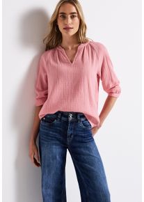 Street One Damen Schlupfbluseblush peach, casual, Gr. 44, unifarben, Web, Obermaterial: 100% Baumwolle, Blusen, mit Rüschen und im Tunika-Stil