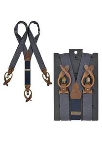 Sir Redman Hosenträger Work Service Herren Damen mit Clips und Lederlaschen für Knöpfe (blue - dunkelblau)