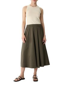 comma, COMMA Damen Midirockdeep jungle, casual, Gr. 42, unifarben, Obermaterial: 71% Baumwolle, 26% Polyamid, 3% Elasthan, Röcke, mit elastischem Bund
