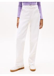 Tommy Jeans Damen Straight-Jeans "LAYLA HR SLIM STR"denim weiß, casual, Gr. 32, unifarben, Denim/Jeans, Obermaterial: 99% Baumwolle, 1% Elasthan,