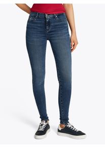 Tommy Jeans Damen Skinny-fit-Jeans "NORA MR SKNY"denim washed blau schwarz, casual, Gr. 31, unifarben, Denim/Jeans, Obermaterial: 98% Baumwolle, 2%
