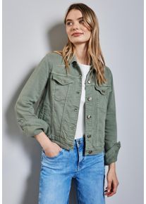 Street One Damen Jeansblazerolive washed, casual, Gr. 36, unifarben, Web, Obermaterial: 92% Baumwolle, 6% Elastomultiester, 2% Elasthan, Blazer, mit
