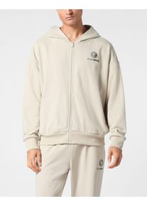 Plein Sport Herren Kapuzensweatjacke "Scratch"10, grau, Gr. 5XL, Obermaterial: 87% Baumwolle, 13% Polyester, Sweatjacken