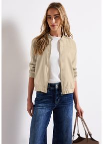 Street One Damen Jackenblazercoastal beige, casual, Gr. 42, unifarben, Web, Obermaterial: 66% Baumwolle, 30% Polyester, 4% Elasthan, Blazer, mit