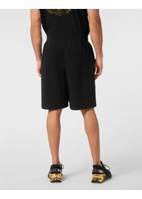 Plein Sport Herren Jogginghose "Short Cargo Pants Laminated"0294, schwarz, lightgold, Gr. XXL, Obermaterial: 88% Baumwolle, 12% Polyester, Hosen