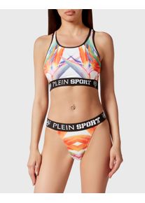 Plein Sport Damen Triangel-Bikini "Flowers"0121, weiß, multicolorot, Gr. M, Obermaterial: 85% Polyester, 15% Elasthan; Futter: 90% Polyamid, 10%