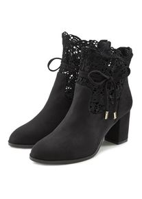Lascana High-Heel-Stiefelette schwarz Gr. 35 für Damen. Mit Spitze