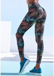active by Lascana LASCANA ACTIVE Leggings blau Gr. XS (32/34) für Damen. Mit Logodruck. Figurbetont. Nachhaltig.