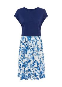 Lascana Sommerkleid mehrfarbig Gr. 34 für Damen. Rundhals und Allover-Druck. Figurumspielend. Nachhaltig.
