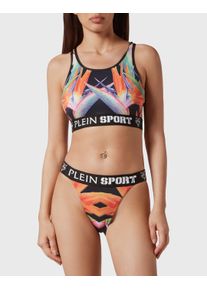Plein Sport Damen Triangel-Bikini "Flowers"0221, schwarz, multicolorot, Gr. S, Obermaterial: 85% Polyester, 15% Elasthan; Futter: 90% Polyamid, 10%