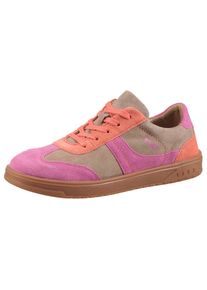 Richter Kinder Sneaker "1893 WMS: mittel", Gr. 39crepe, fuchsia, parrot, Veloursleder, kontrastfarbene Details, modisch, Schuhe, Schnürschuhin cooler