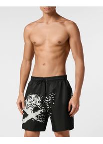 Plein Sport Herren Badehose "Badehose"0201, schwarz, weiß, Gr. 5XL, Obermaterial: 100% Polyester, Badehosen