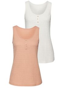 Vivance Strandtop 'mit Zierknopfleiste' mehrfarbig Gr. 32/34 für Damen. Rundhals und Zierknopf. Normal. Nachhaltig.
