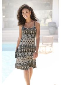 Lascana Spaghettikleid mehrfarbig Gr. 34 für Damen. Rundhals und Allover-Druck. Figurumspielend. Nachhaltig.