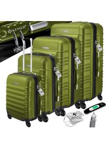 Kesser® 4tlg. Hartschalenkofferset Hartschalenkoffer Reisekoffer Set Reisekofferset Trolley Koffer Inkl. Kofferwaage + Gepäckanhänger Rollkoffer Schloss 4 Rollen ABS-Hartschale Teleskopgriff S-M-L-XL