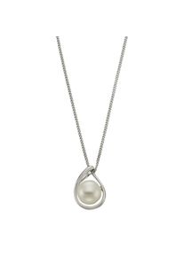 ZEEme Pearls Halskette Silber 925 rhodiniert 45cm mit einer weißen Perle 9-9,5mm