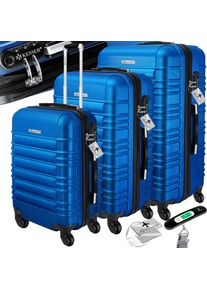 Kesser® 3tlg. Hartschalenkofferset Hartschalenkoffer Reisekoffer Set Reisekofferset Trolley Koffer Inkl. Kofferwaage + Gepäckanhänger Rollkoffer Schloss 4 Rollen ABS-Hartschale Teleskopgriff M-L-XL