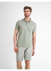 Lerros Herren Poloshirttinted grau, casual, Gr. M, unifarben, Single Jersey, Obermaterial: 75% Baumwolle, 25% Polyester, Shirts, mit Logo Stickerei