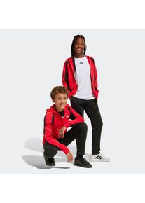 Kinder Trainingsanzug "J CB FT TS"pure ruby, schwarz, weiß, sportlich, Gr. 128, adidas Sportswear, Obermaterial: 55% Baumwolle, 36% Polyester, 9%