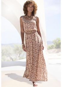 Vivance Maxikleid mehrfarbig Gr. 34 für Damen. Tiefer Rückenausschnitt und Allover-Druck. Figurumspielend. Nachhaltig.