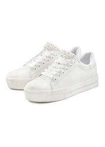 Lascana Sneaker weiß Gr. 36 für Damen. Mit Zierperlen