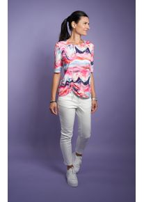 Seidel Moden Damen Kurzarmshirtlachs,33, casual, Gr. 42, bedruckt, Jersey, Obermaterial: 94% Viskose, 6% Elasthan, Shirts, mit All-Over Print, MADE