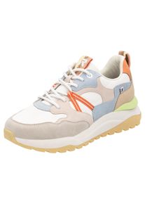 RIEKER SPORT Damen Keilsneaker "Bel Air", Gr. 37weiß, rosé, hellblau, Textil, Lederimitat, sportlich, Schuhe, Freizeitschuh, Halbschuh, Schnürschuh