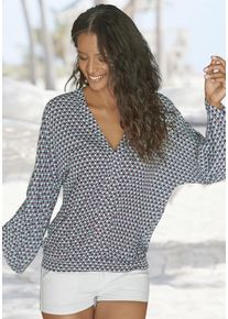 Buffalo Strandshirt mehrfarbig Gr. 32/34 für Damen. Mit tiefer V-Ausschnitt. Figurumspielend