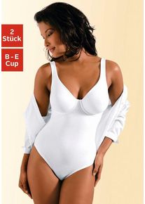 Nuance T-Shirt-Body schwarz+weiß Gr. 75 Cup B für Damen. Mit eckiger Ausschnitt. Mit Bügel. Figurbetont